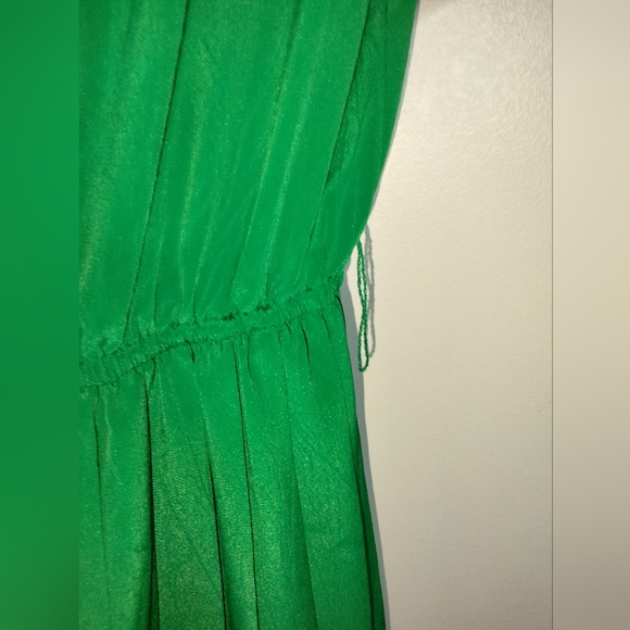 Leslie Fay (Size 8) Vintage Green & Navy Trim Pearl Button SS Fit & Flare Dress - Picture 4 of 9